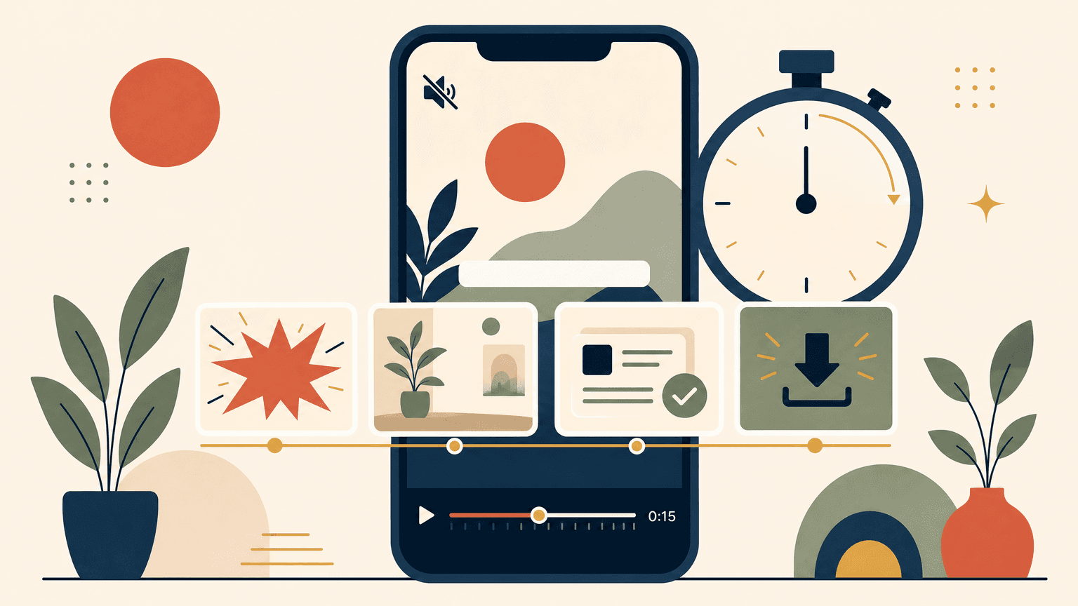 Editorial illustration of making an App Store preview video