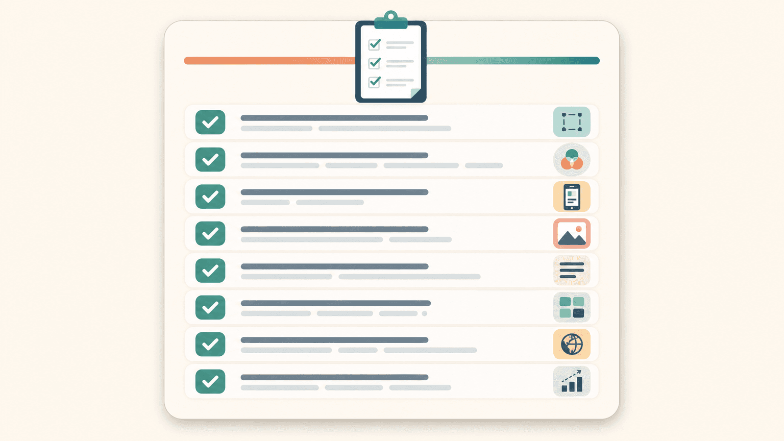 Checklist card recapping the screenshot fixes