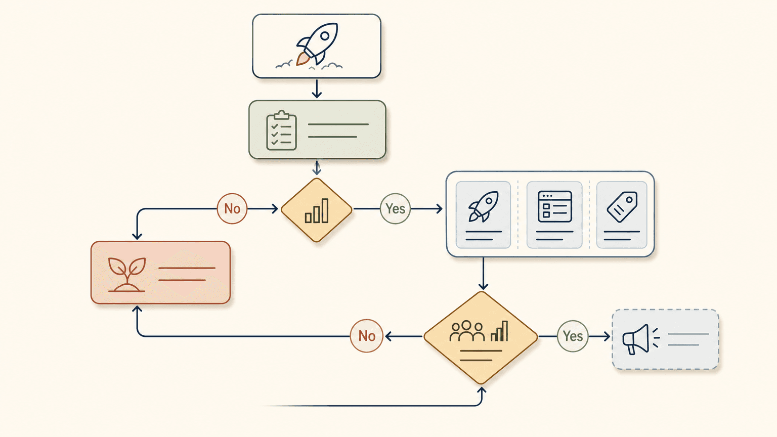 Decision flow for sequencing an indie iOS launch window
