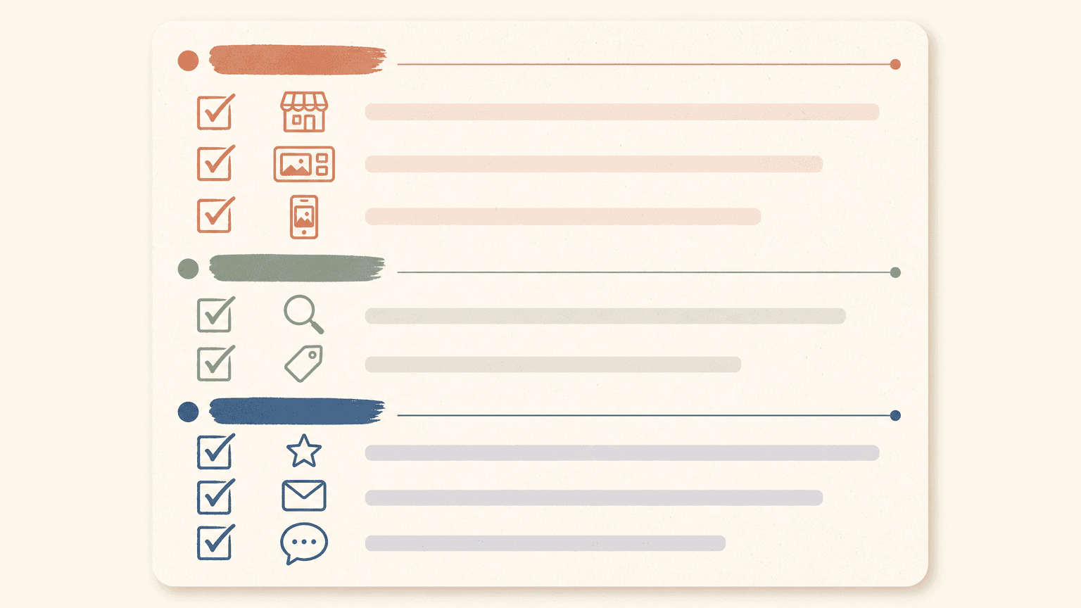 Pre-launch store-listing asset checklist illustration