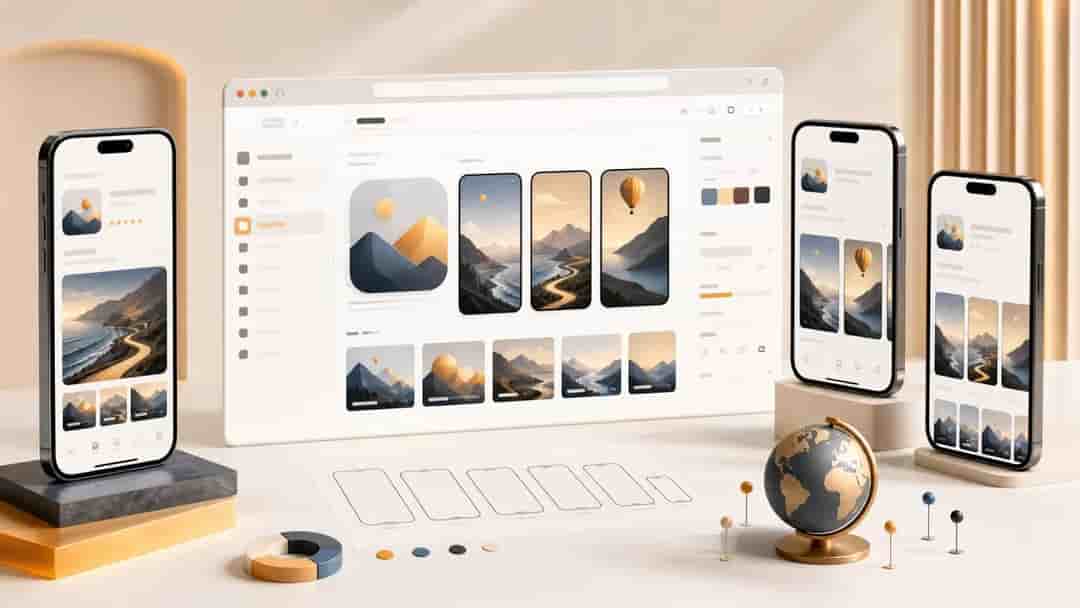 App Store screenshot design workflow with responsive devices
